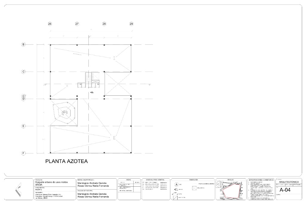 Lámina A-04, planta de azotea